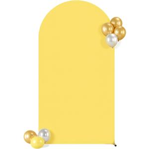 Yellow Arch Backdrop Cover 7.2FT Wedding Arch Covers Stretchy Backdrop Birthday Party Yellow Arch Cover Spandex Balloon Banquet Graduation Bridal Baby Shower Photo Background Decoration