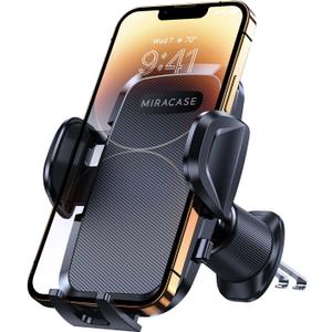 Miracase Phone Holders for Your Car with Upgraded Double Metal Hook Clip, Air Vent Cell Phone Car Mount, Universal Automobile Cradle Fit for iPhone Android and All Smartphones, Light Black Miracase Phone Holders for Your Car with Upgraded Double Metal Hook Clip, Air Vent Cell Phone Car Mount, Universal Automobile Cradle Fit for iPhone Android and All Smartphones, Light Black