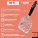Heavy Duty Full Metal Cat Litter Scoop with Holder - Speed Sifter Litter Box Scooper Captures All Clumps - Kitty Litter Sifting Shovel Comfy Handle - Cat Scooper Includes Litter Bags & Non-Slide Clip