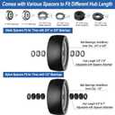 13x6.50-6 Lawn Mower Tires Flat Free Zero Turn Front Tires with 3/4", 5/8" and 1/2" Bearings, 5.6"- 8.7" Centered Hub, Compatible with Lawn Mower Garden Tractor Silver Gray Rim - 2Pack