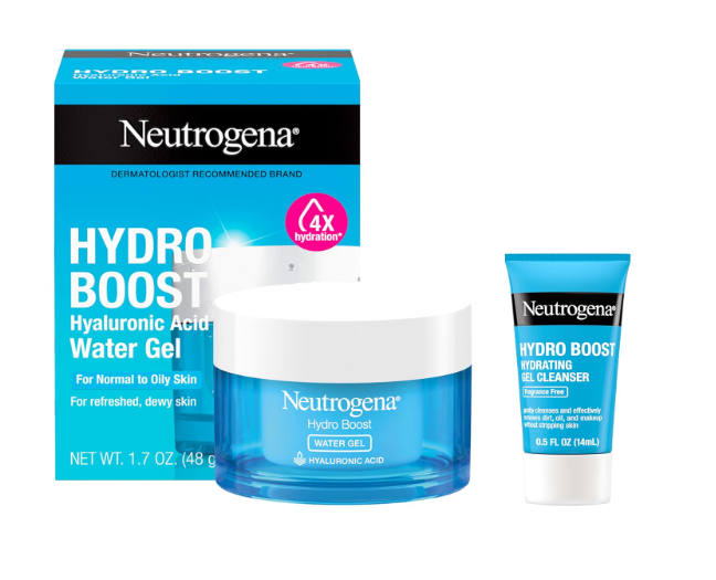Neutrogena Hydro Boost Water Gel, Hyaluronic Acid Facial Moisturizer for Normal to Oily Skin, Hydrating Face Moisturizer, 1.7 fl. oz + Trial Size Hydro Boost Facial Cleanser, 0.5 fl. oz