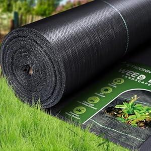 TICONN Weed Barrier Landscape Fabric, Weed Barrier Fabric Heavy Duty, Weed Barrier for Garden and Vegetable Cultivation, Landscaping Fabric, Geotextile Fabric for Driveway (1PK, 3Ft x 300Ft)