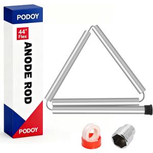 44'' Flexible Magnesium Anode Rod for Hot Water Heater Compatible with Rheem Reliance Richmond GE KenmoreTanks 3/4" NPT Thread 0.8'' Diameter, Including Teflon Tape and 1-1/16" Socket Tool