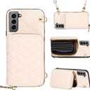 Detachable Crossbody Strap Wallet Case for Samsung Galaxy S22 Plus S22+ 5G Zipper Purse, Multi Card Slots and PU Leather Stand Cell Phone Cover for S22+5G S22plus 22S + S 22 22+ Women Beige