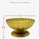 2 Pcs Gold Vases for Centerpieces, Vintage Compote Bowl Vases for Wedding Centerpieces, Small Gold Metal Pedestal Urn Vase for Party Event Home Office Decor (2)