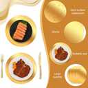 150 Pcs Round Gold Paper Placemat for Dinner Plates 13" Disposable Place Mats Chargers Bulk for Christmas Wedding Birthday Party Foil Paper Table Mats Decorative