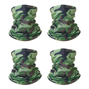 [4 Pack] Neck Gaiter, Neck Gaiter Face Mask, Gaiters Face Mask for Men and Women, Cooling Neck Gaiter Face Mask, Reusable UV Protection Face Cover, Neck Gaiter for Hiking Running Cycling Green