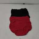 ASIMOON Women's Cotton Underwear High Waisted Postpartum Panties Breathable Stretch Full Coverage Ladies Briefs Multipack 4 Packs, 2 Red, 2 Black, Size XL