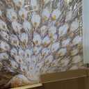 Framed Canvas Wall Art,White Peacock Bird Gold Pictures,Animal Beautiful Wall Decor Artwork for Bedroom Living Room Hallway 24"x48"