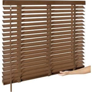 2" Cordless Real Wood Blinds for Indoor Windows, Rose Wood, 36" W x 64" H