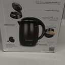 Elite Gourmet EKT1821 1.8L Double Wall Insulated, Cool-Touch 1500W Kettle w/ Stainless Steel Interior & Lid, 360° Swivel Base for Cord Free Serving, Power On Lever, Auto Shut-Off, Boil Dry, Black