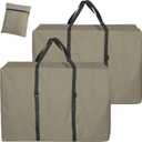 Large Outside Folding Chair Storage Bag with Zipper and Handles, 600D Folding Chair Carry Bag for Zero Gravity Chair, Portable Folding Lounge Chair Carrying Bags, 43" L x 11" W x 29" H (Brown - 2Pack)