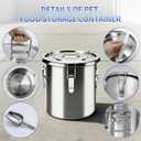 30 lb Stainless Steel Dog Food Storage Container, Airtight Metal Pet Food Storage Bin with Lid and Scoop, Large Dog Food Container for Dry Food, Keep Fresh, Easy to Clean