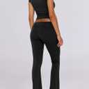 ANRABESS Lounge Sets for Women 2 Piece Foldover Yoga Flare Leggings Pants Crop Tops Casual Y2K Outfits Matching Tracksuit Set (Black, M)