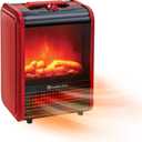 Comfort Zone Electric Mini Fireplace Space Heater with Realistic 3D Flame, Stay-Cool Body, Carry Handle, Overheat Sensor, and Safety Tip-Over Switch, Ideal for Home, Bedroom, & Office, 1,200W, CZFP1 (Red)