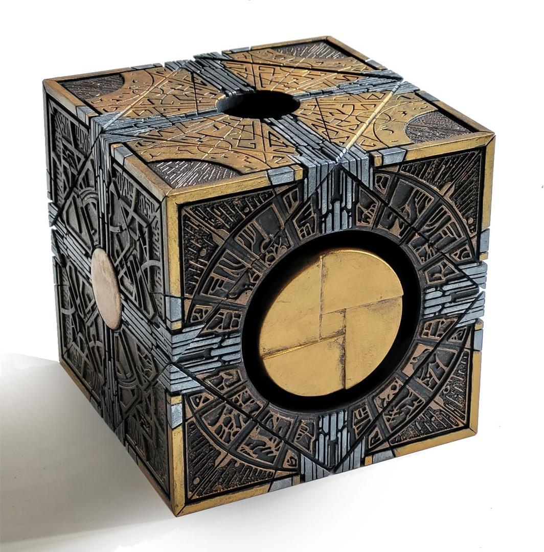 Halloween Puzzle Box, Hand-Painted, 3D Printed Static Decor Prop with Display Base