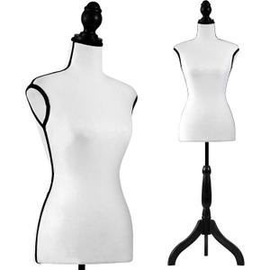 SereneLife Female Torso Mannequin Display - Sturdy and Durable, Adjustable Dress Form (52-64"), Lightweight, Easy-to-Assemble, Stable Tripod Stand, Smooth Surface for Retail Clothing Display, Standard