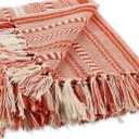 DII Braided Striped Decorative Throw Blanket, 50x60, Vintage Orange/Red