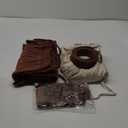 Xtinmee 4 Pcs Halloween Men Renaissance Costume Set Medieval Pirate Viking Costume Shirt Pant Belt Bag (Large, Beige, Brown, Coffee)