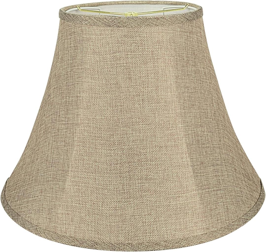 Aspen Creative 38001 Transitional Bell Shaped Collapsible Spider Construction Lamp Shade in Natural, 9" Top x 18" Bottom x 13" Slant Height