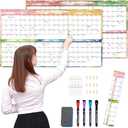 EYROZILL Large 2026-2027 Wall Calendar Full Year 29"x16.5",Double-Sided Two-Panel Format, School & Office Calendar Rolled-up Packing (Feb 2026 - Dec 2027)