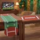 Tegeme 2 Pcs 18.5 x 71 in Football Court Table Runner and Mat Football Party Decorations Sports Game Table Centerpieces for Home Birthday Dining Room Kitchen Decor