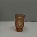 6 Pcs (H:7" W:4") Embossed Flower Vase Pedestal Glass Vase Big Base Thickened Crystal Vintage Vases for Valentines Day Wedding Home Decor Table Centerpiece House Warming Gifts(Amber)