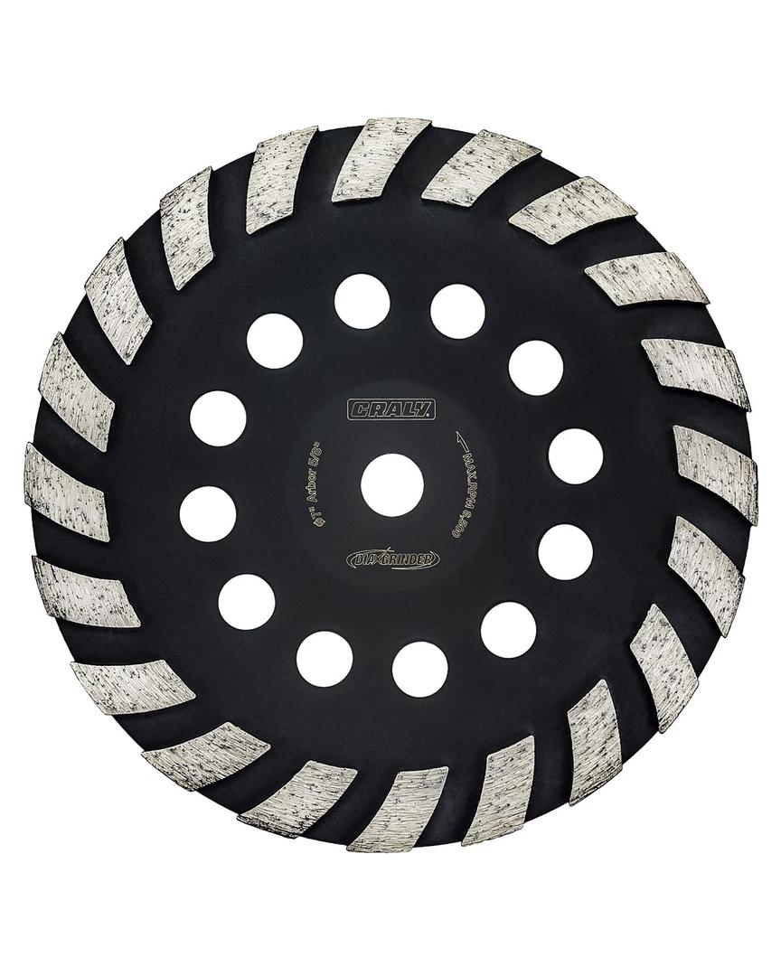CRALY 7 Inch Concrete Grinding Wheel for Angle Grinder, 5/8 in Arbor Turbo Diamond Cup Grinding Wheel for Marble, Stone, Granite, Masonry, Cement Surface Polishing, Cleaning & Removal
