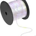 uxcell 100 Yards 6mm Flat Sequin Strip Spangle Paillette String Ribbon Roll Sequin Trim for Sewing Crafts Costume Embellishments, Clear White