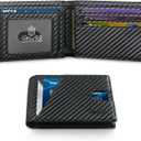 Zitahli Wallet for Men Slim 11 Credit Card Holder RFID Blocking Small Men's Wallet Bifold Minimalist Front Pocket With Mens Gifts Box (carbon black)