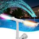 Solar Pool Fountain with 10-Color Lights  Auto Light Sensing, Remote-Controlled, Dual-Head Adjustable Sprinkler, Compatible with Above/Inground Pools
