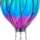 Gradient Color Solar Hot Air Balloon Outdoor Lantern with Flickering Flame Hanging Outdoor Lantern Waterproof Decorative Lantern Lamp for Patio, Garden, Porch