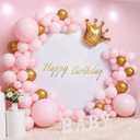 Gallety 7.2FT White Round Backdrop Cover with Size Adjuster & 4 Metal Clips, Universal Fit for 5ft-7.2ft Circle Stand, Polyester Fabric Arch Cover for Wedding, Birthday Party, Videos Photography Decor