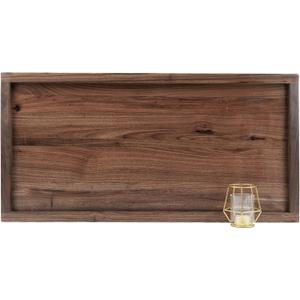 30 x 15 Inches Large Rectangle Black Walnut Wood Ottoman Tray, Serve Tea, Coffee Classic Wooden Decorative Walnut Serving Tray
