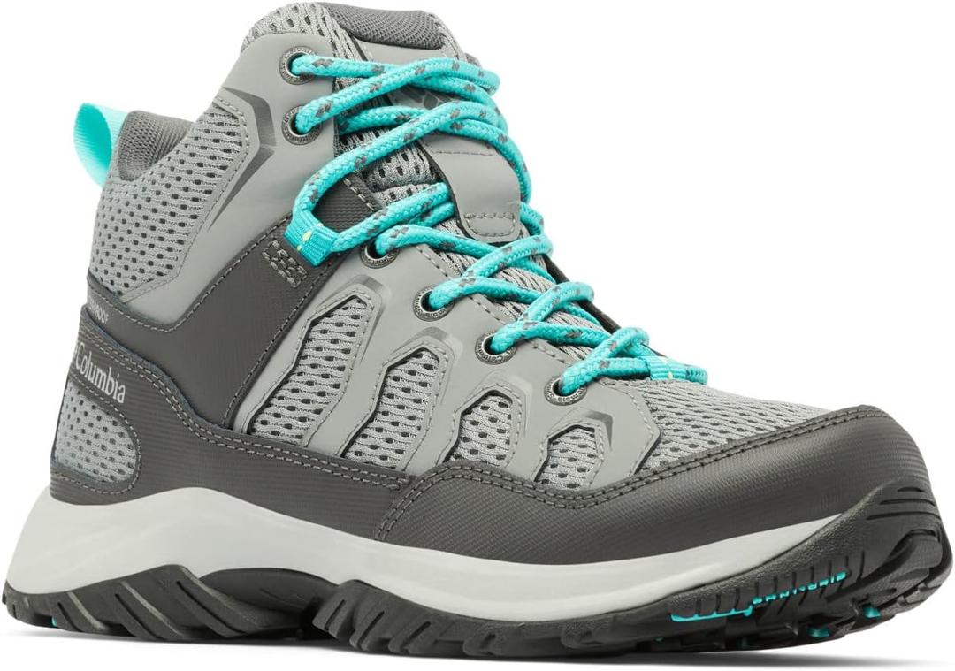 Columbia womens Granite Trail Mid Waterproof (10.5, Titanium Grey Steel/Bright Aqua)