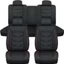 Nilight Car Seat Covers Custom Fit 2007-2024 Jeep Wrangler JK JL 4-Door Waterproof Faux Leather Cushion Full Set with Split Bench 40/60 for Unlimited Sahara Rubicon Willys Chief Moab