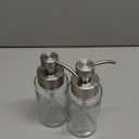 Doiliese Glass Foaming Hand Soap Dispenser, 10 oz Easy Refill Bathroom Soap Dispenser, Foaming Dispenser with Stainless Steel Pump & Waterproof Labels, Foam Soap Pump Bottles for Handwashing, 2 Sets