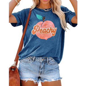 YEXIPO Womens Graphic Tees Short Sleeve Summer Tops Funny Letter Print Crew Neck Casual Loose Cute T Shirts (XL)