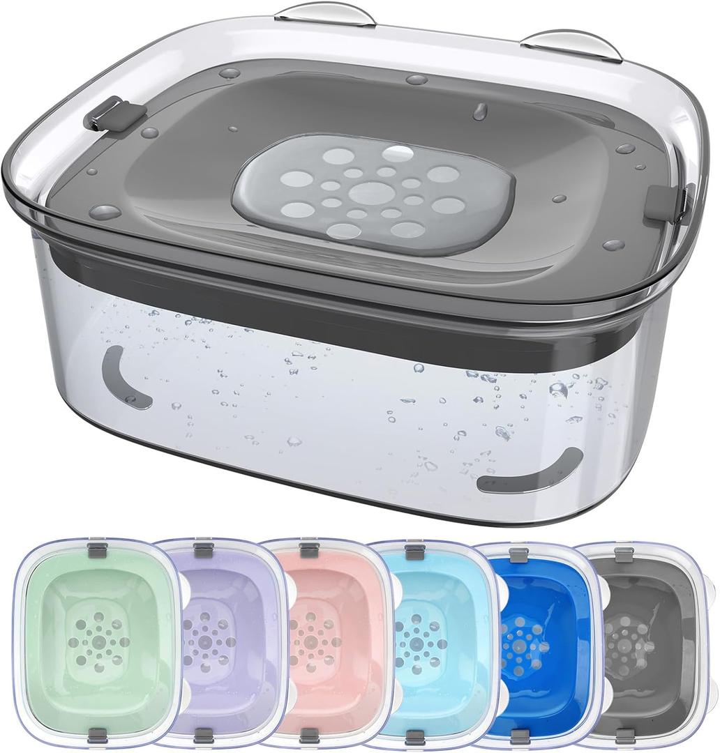 AONKEY 3L Dog Water Bowl No Spill, 101oz Large Spill Proof Dog Bowl Reduce Refill, Anti Splash No Mess Dispenser Dripless Slow Drinking Water Bowl for Sloppy Messy Drinkers (Gray)