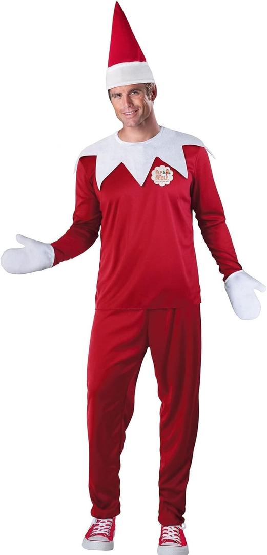Fun World Men's Elf on The Shelf Adult Costume, Large (Red)