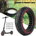 Cooryda 10X2.125 Off Road Tire for Electric Scooter Ninebot F20/F30/F40/F65, 10 inch Solid Rubber Tires for Front And Rear Solid Electric Scooter Tire Tubeless(Red 2pcs)