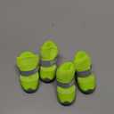 QUMY 4PCS Dog Shoes for Small Dogs, Hot Pavement Summer Puppy Dog Boots & Paw Protectors with Soft Anti-Slip Rubber Sole, Mesh Breathable Dog Booties for Hardfloors, Walking Running (size 1: 1.29"x0.98"(L*W), Fluorescent)