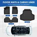 Mixsuper Accord Floor mats-Floor Mat & Cargo Liner for Honda Accord 2023-2026 Gasoline & Hybrid,All Weather TPE Rubber Floor Liners Protection for Accord Accessories,Full Set Anti-Slip Car Mats,Black
