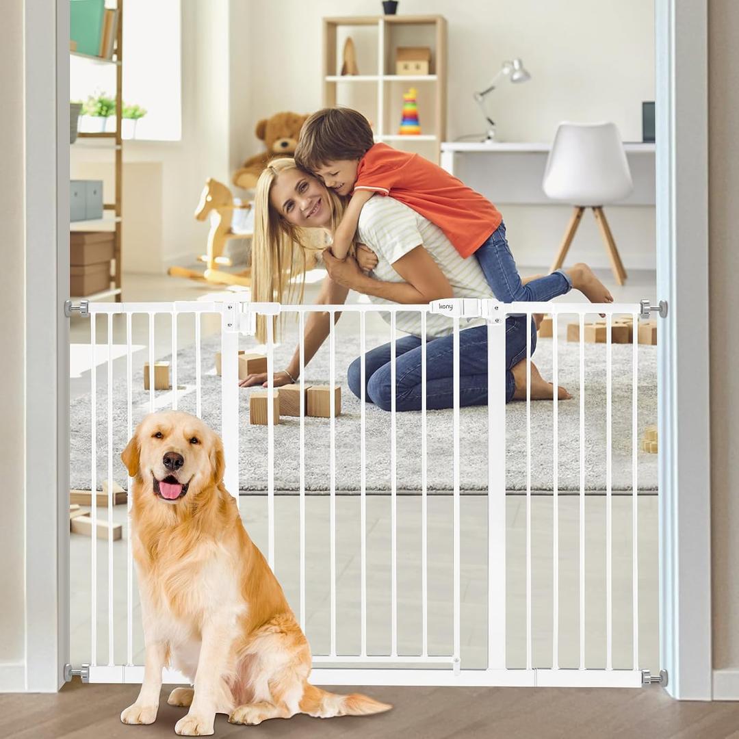 keny 29"-47.3" Extra Wide Baby Gate for Stairs, Auto Close Safety Dog Gate