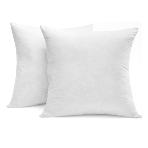 SNUG&COZY Luxury Goose Down Feather Pillow Inserts - 18x18IN, Double Layered Down-Proof Design, Ultra-Soft Cover, High Fill Weight, Pack of 2, White