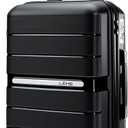 20 Inch Carry-on Luggage with Spinner Wheels, Hard Shell Suitcase with TSA Lock, Airline Approved, Rolling Suit Case for Travel Weekend Trips, Black Color