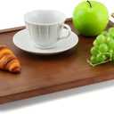 Bamboo Serving Tray with Metal Handles(15.75x11.81inch) | Home Decorative Rectangle Ottoman Platter Bathroom Vanity Tray for All Occasions, Including Installation Tools