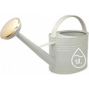 Metal Watering can 1+ Gallon with Removable Spray Head, Hot-Dip Galvanized Water Can for Plants Outdoor, Watering Can Metal 1.3 GAL, 5 Liters, Grey