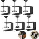 6 Pcs C Clamps, Drawer Front Installation Clamps, Cold-Rolled Steel Clamps for Woodworking, Can Be Used as Door Installation Tools and Cabinet Tools, Black (6)