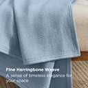 Bedsure GentleSoft 100% Cotton Blanket Twin XL Size for Bed - Cooling Breathable and Lightweight, Soft Cozy Textured Herringbone Woven Summer Blanket for College Dorm, Light Blue, 66x90 inches